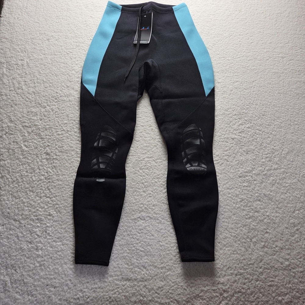Dive & Sail Wetsuit Pants Large Black Blue Neoprene Scuba Diving Leggings